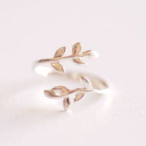 Gold Leaf Ring, Rose Gold Leaf Ring